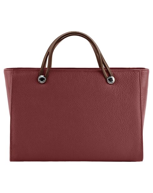 Sac à main en Cuir Fidèle rouge bordeaux - 36x25x14 cm