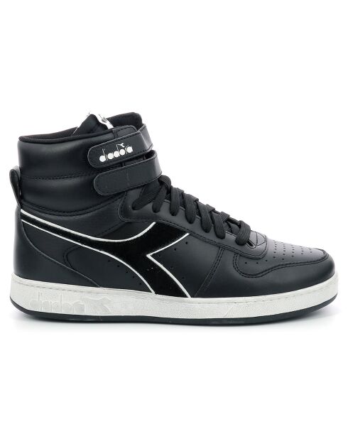 Baskets en Cuir Magic Bas Mid I noires