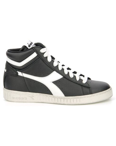 Baskets en Cuir Game L Hi Waxed noir/blanc