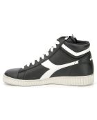 Baskets en Cuir Game L Hi Waxed noir/blanc