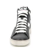 Baskets en Cuir Game L Hi Waxed noir/blanc