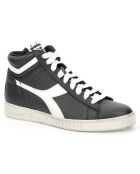 Baskets en Cuir Game L Hi Waxed noir/blanc