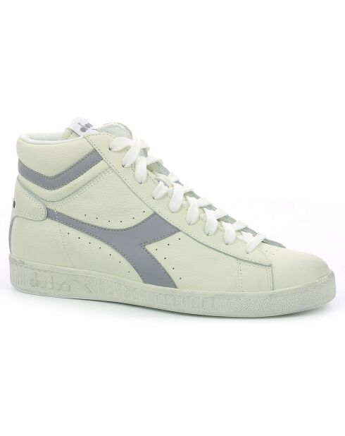 Baskets en Cuir Game L Hi Waxed blanc/gris