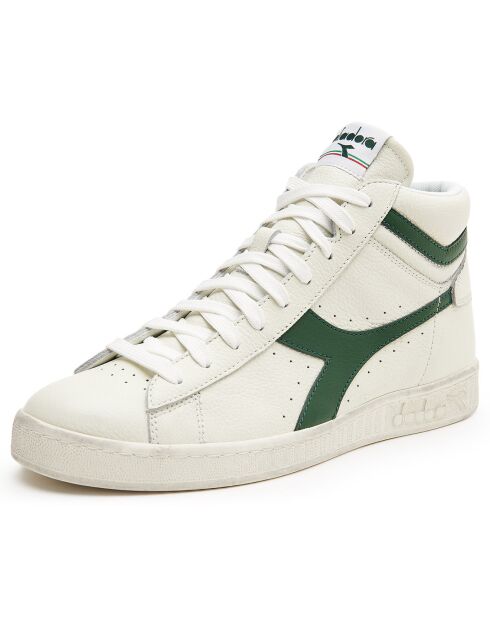 Baskets en Cuir Game L Hi Waxed blanc/vert