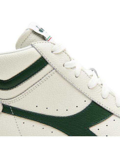 Baskets en Cuir Game L Hi Waxed blanc/vert