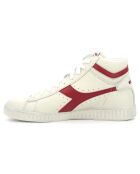 Baskets en Cuir Game L Hi Waxed blanc/rouge