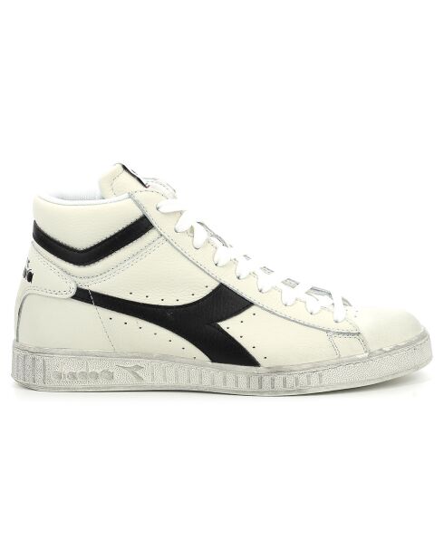 Sneakers Game L Hi Waxed in pelle bianca/nera