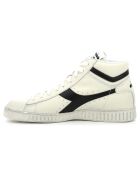 Sneakers Game L Hi Waxed in pelle bianca/nera