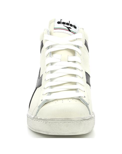 Sneakers Game L Hi Waxed in pelle bianca/nera