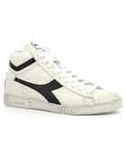 Sneakers Game L Hi Waxed in pelle bianca/nera