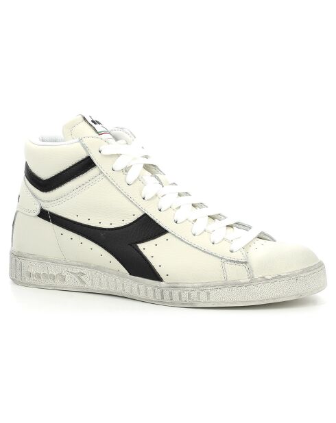 Sneakers Game L Hi Waxed in pelle bianca/nera