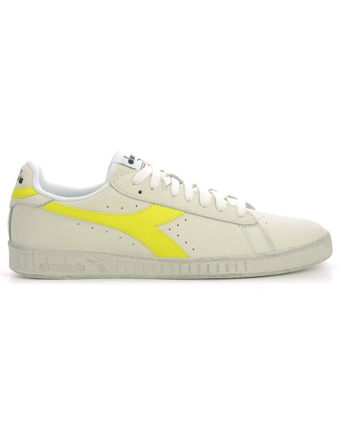 Baskets en Cuir Game L Fluo Wax blanc/jaune fluo