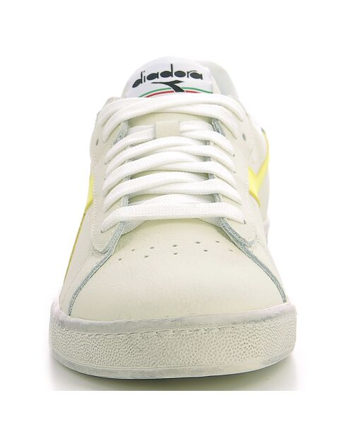 Baskets en Cuir Game L Fluo Wax blanc/jaune fluo