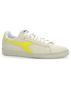 Baskets en Cuir Game L Fluo Wax blanc/jaune fluo