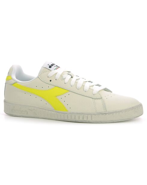 Baskets en Cuir Game L Fluo Wax blanc/jaune fluo