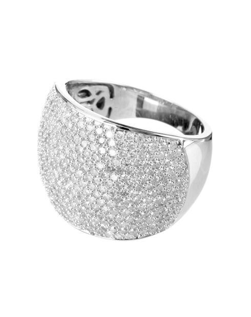 Bague Pavage Eclatant Diamants 2 ct or blanc