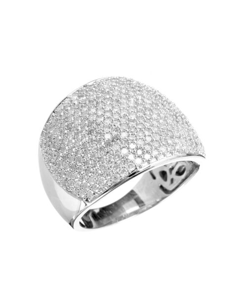 Bague Pavage Eclatant Diamants 2 ct or blanc