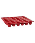 Moule 30 cannelés silicone rouge - 30.6x23.2x4 cm