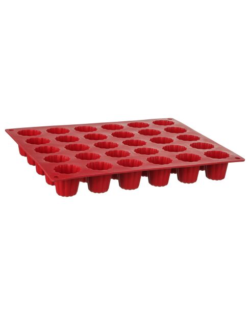 Moule 30 cannelés silicone rouge - 30.6x23.2x4 cm