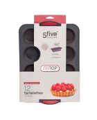 Moule 12 tartelette silicone noir/rouge - 23.5x33x2 cm