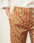 Pantalon Fiona petit paon noisette
