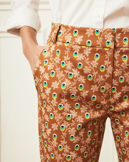 Pantalon Fiona petit paon noisette