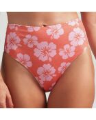 Bas de maillot de bain taille haute Maui rouge/rose
