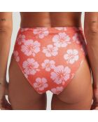 Bas de maillot de bain taille haute Maui rouge/rose