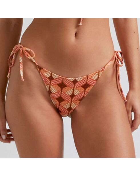 Bas de maillot de bain Tie orange/marron