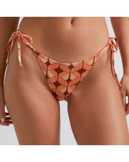 Bas de maillot de bain Tie orange/marron