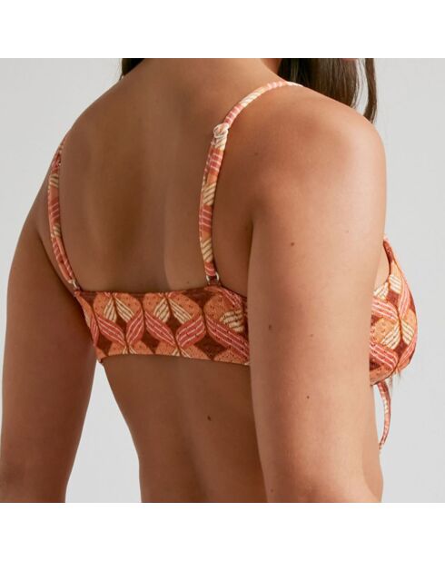 Haut de maillot de bain Lace orange/marron