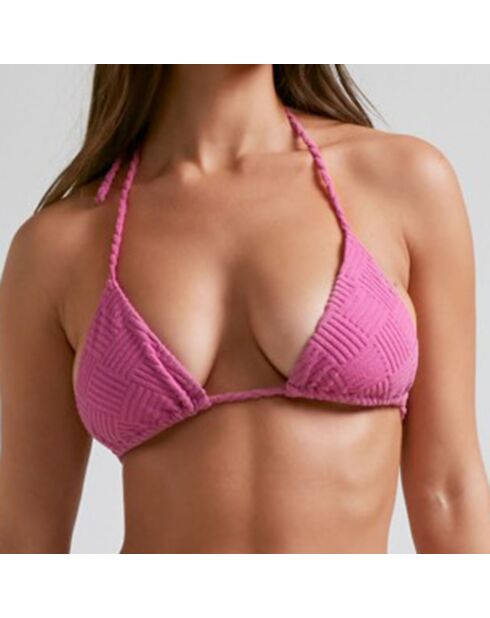 Haut de maillot de bain triangle fuchsia