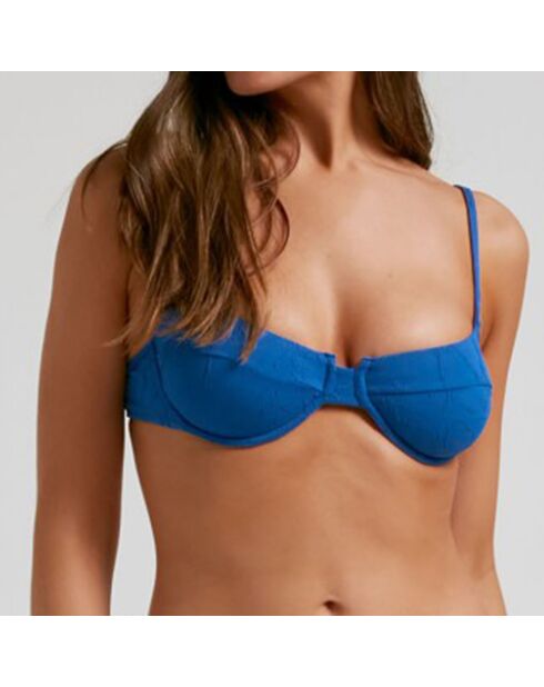 Haut de maillot de bain balconnet bleu