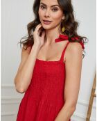 Combinaison 100% Lin Naomi rouge