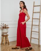Combinaison 100% Lin Naomi rouge