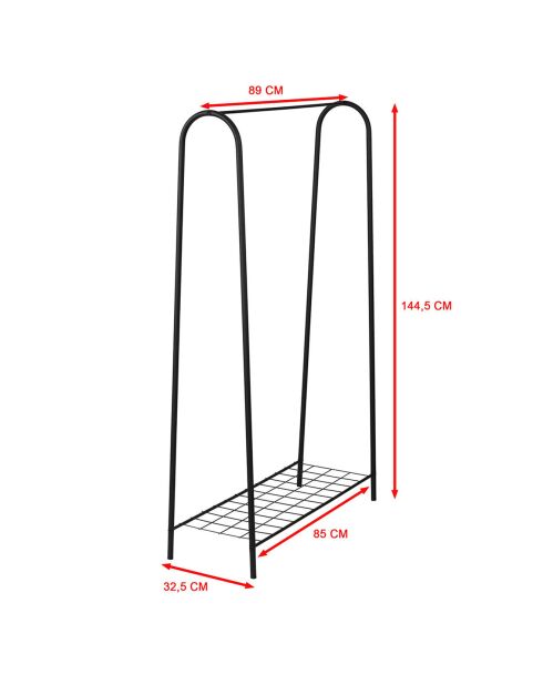 Penderie Igor noire - 144.5x89x36 cm