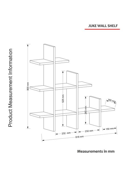 Etagère murale Juke travertin - 81.8x80x18 cm