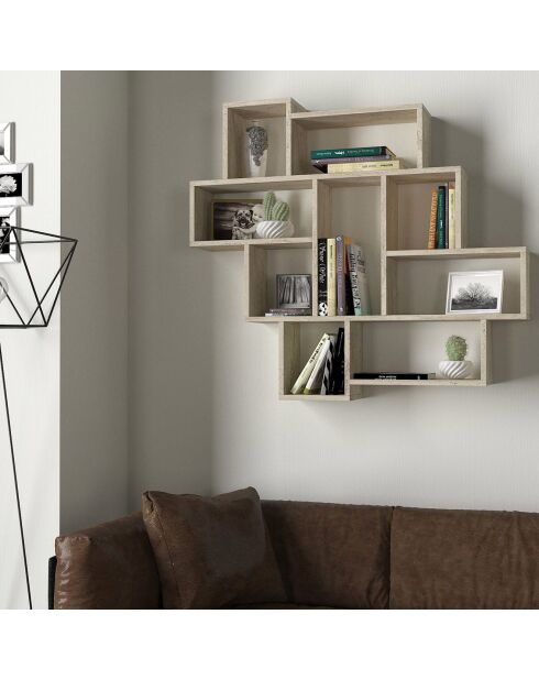 Etagère murale Parola travertin - 115.5x103.5x15 cm