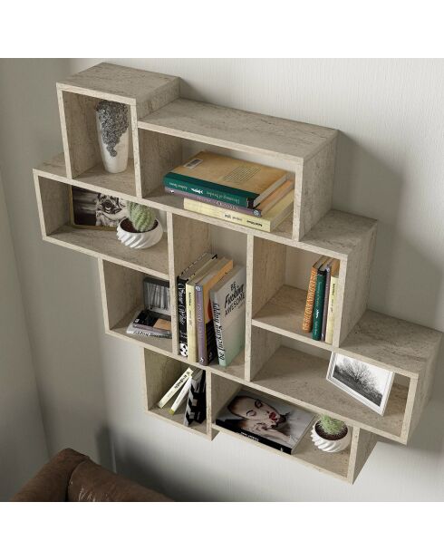 Etagère murale Parola travertin - 115.5x103.5x15 cm