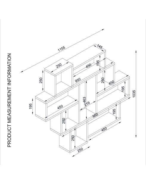 Etagère murale Parola travertin - 115.5x103.5x15 cm