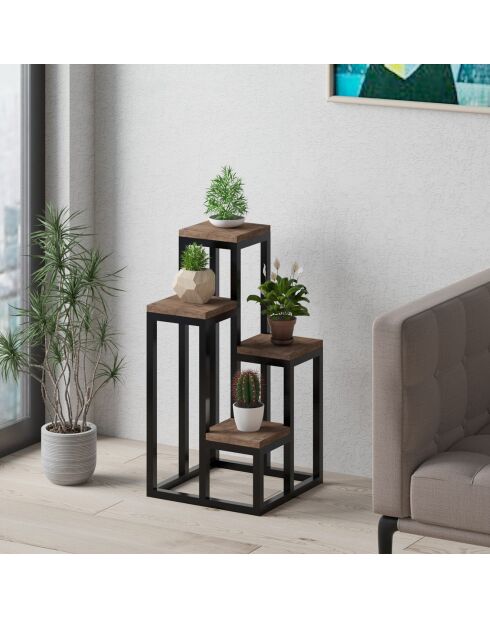 Porte-plante décoratif Jason noir - 34x39x65 cm