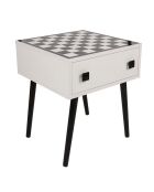 Table de jeu d'échecs Chesso blanc/noir - 50x60x50 cm