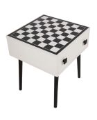 Table de jeu d'échecs Chesso blanc/noir - 50x60x50 cm