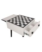 Table de jeu d'échecs Chesso blanc/noir - 50x60x50 cm