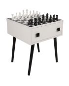 Table de jeu d'échecs Chesso blanc/noir - 50x60x50 cm
