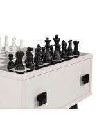 Table de jeu d'échecs Chesso blanc/noir - 50x60x50 cm
