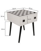 Table de jeu d'échecs Chesso blanc/noir - 50x60x50 cm