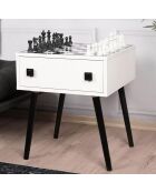 Table de jeu d'échecs Chesso blanc/noir - 50x60x50 cm