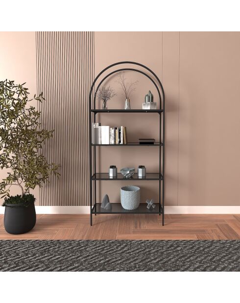 Bibliothèque Mona noire - 80x175x30 cm