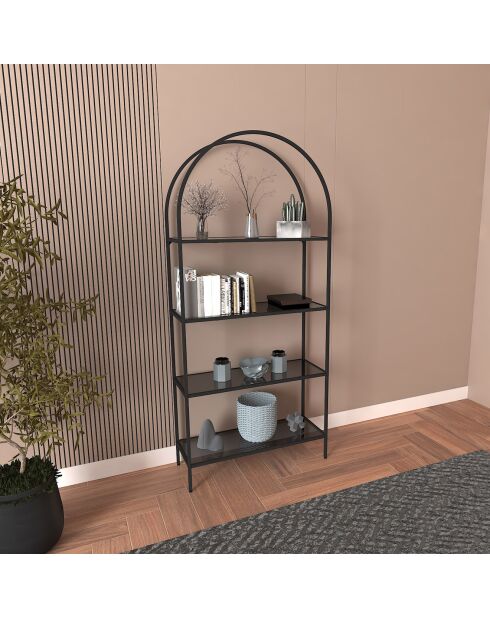 Bibliothèque Mona noire - 80x175x30 cm